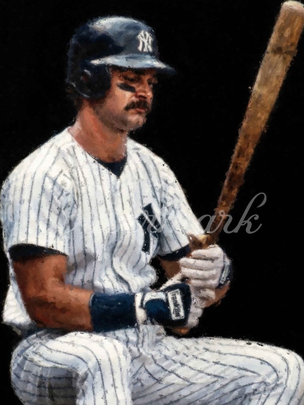 Don Mattingly Lithograph Print from an original Painting New York Baseball Art